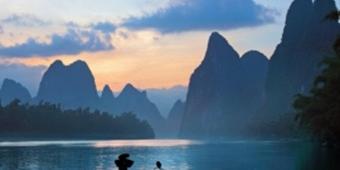 View of mountains in the mist