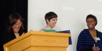 Students at podium